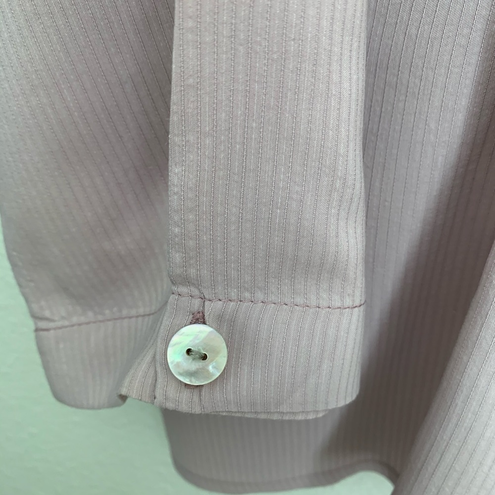 Flax Light Dusty Pink Button Down Blouse Size M - image 4